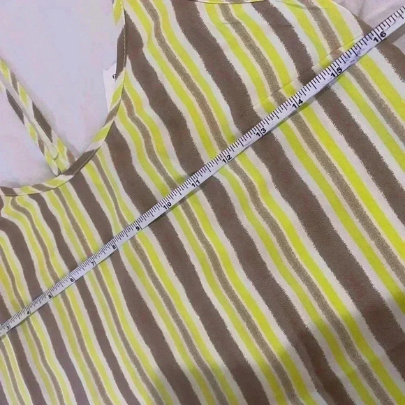 MNG basic women’s  light weight fall summer striped tank top lime and tan - XS - Picture 3 of 5